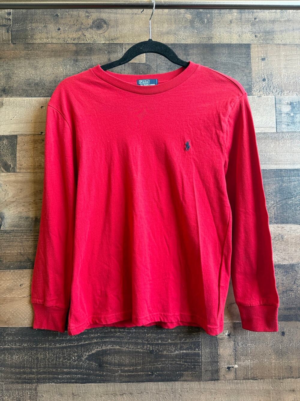Vintage Polo Ralph Lauren Red Long-Sleeve T-Shirt - Youth M (10-12)